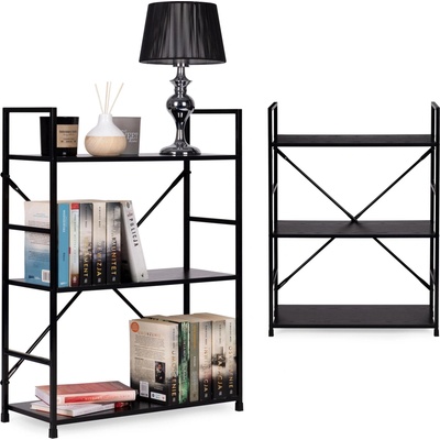MODERNHOME CWJ602480LG WILD OAK Drevená knižnica s kovovým rámom LOFT
