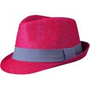 Myrtle Beach Letný klobúk MB6564 Červená / tmavě šedá