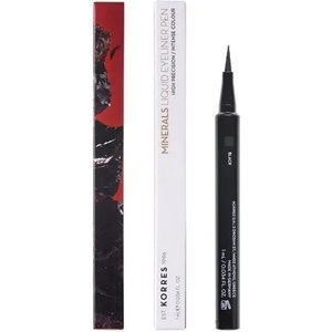 KORRES Водоустойчива течна очна линия черна , Korres Liquid Eyeliner Pen Black 01