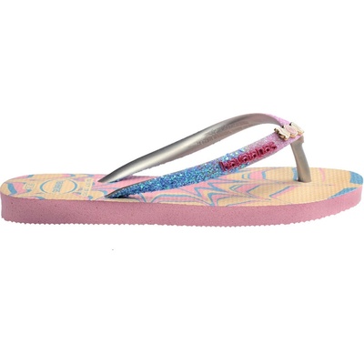 HAVAIANAS Dievčenské žabky KIDS SLIM GLITTER TRENDY ružová žltá svetlomodrá