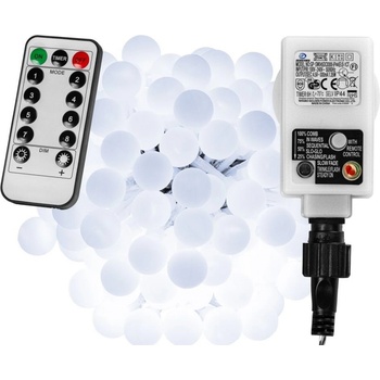 VOLTRONIC Párty LED osvetlenie 10 m studená biela 100 diód ovládač