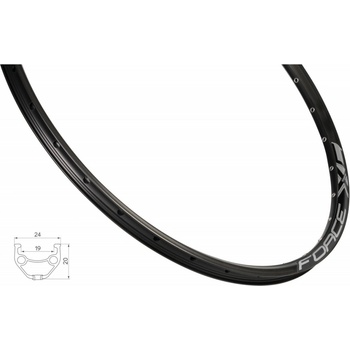 Ráfik Force XC BASIC DISC 559x19, 36dier, čierny