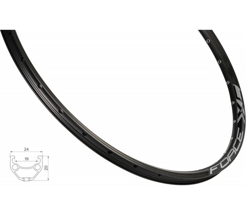Ráfik Force XC BASIC DISC 559x19, 36dier, čierny