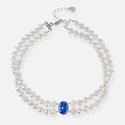 SilveAmo Perlový choker K037