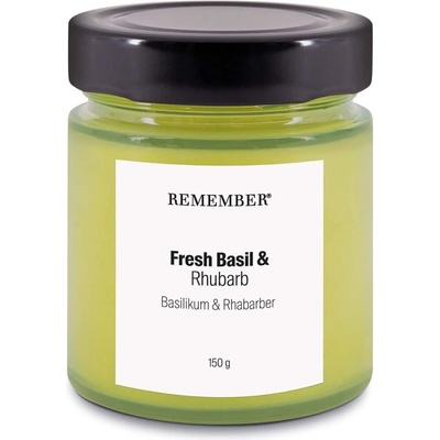 Remember Свещ от соев восък с време на горене 35 h Fresh Basil & Rhubarb - Remember (DK03)