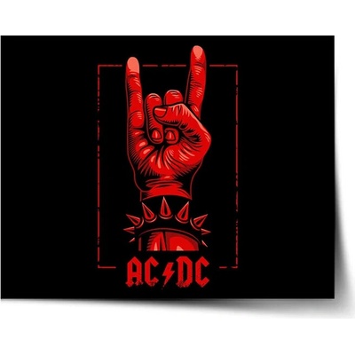 Sablio Plagát ACDC Červená ruka - 90x60 cm