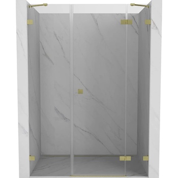 Mexen Lunar душ кабина, дясна, 145 см, прозрачна, четкано златно - 834S-145-050-55-00-P (834S-145-050-55-00-P)