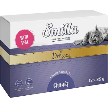Smilla Deluxe kúsky v omáčke teľacie a mrkva 24 x 85 g