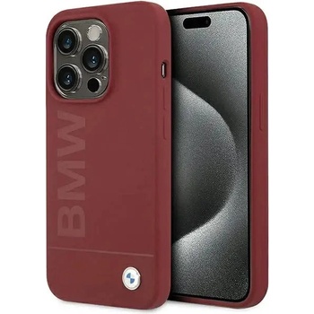 BMW Кейс BMW Silicone Big Logo MagSafe за iPhone 15 Pro, червен (BMW000814-0)