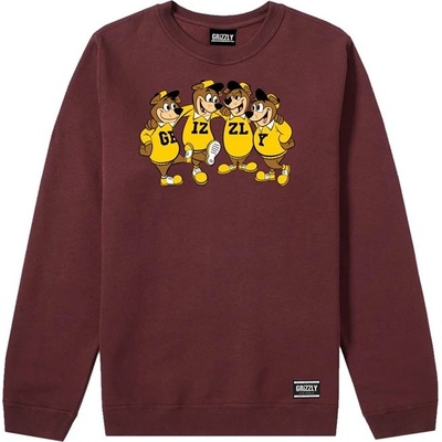 GRIZZLY mikina Sidelines Crewneck Fleece Bur