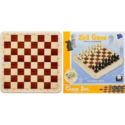 PKstar Sada magnetická her plechová 2v1 šachy a člověče nezlob se 16x16cm