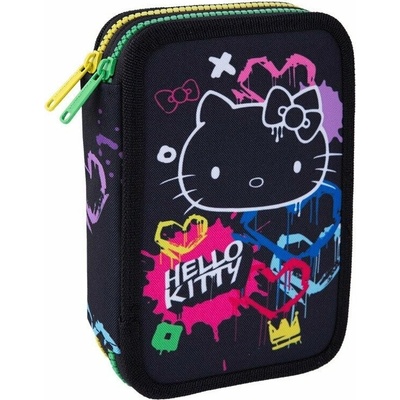 Penál Jumper 2, Hello Kitty Neon Black, plný, PES
