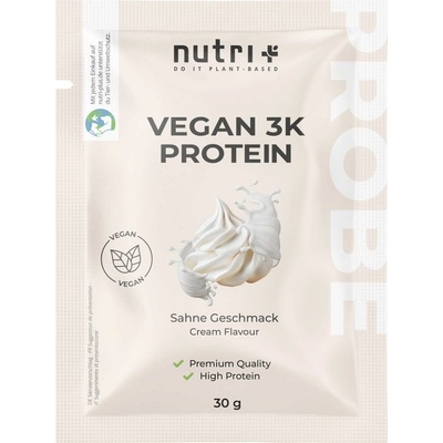 nutri + Пробен размер на вегански 3K протеин на прах - Cream