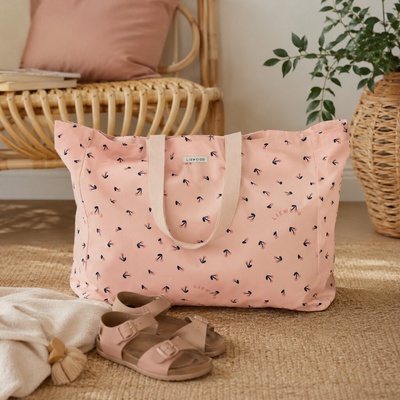 LIEWOOD Maxi taška z organické bavlny Cherry heart Rosey růžová