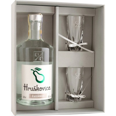 Žufánek Hruškovica 45% 0,5 l (dárkové balení 2 sklenice)