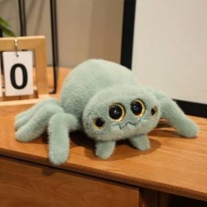 LEAN Toys Plush Toy Spider Insect Cuddly Toy Green 32cm