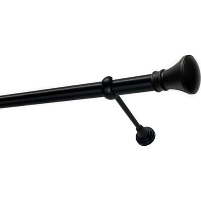 OK-GarnýžeCZ Garnýž kovová jednořadá 25mm Koloseo černá 320 cm do stěny / na tunýlek - bez kroužků