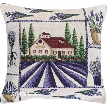 Scan Quilt Gobelínová 3471 levanduľový domček 40 x 40 cm