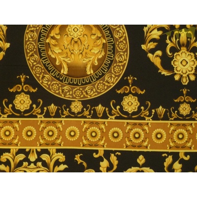 černá hedvábná šatovka 3174 s ornamenty