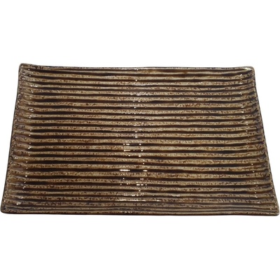 MIJ Servírovací talíř CONTOUR 24 x 15 cm jantarová keramika