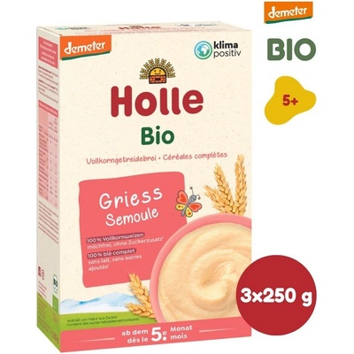 Holle BIO bezmliečna krupičná 3 x 250 g