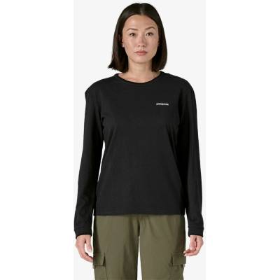 Patagonia Long-sleeved P-6 Logo Responsibili-tee černá