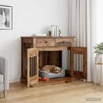 vidaXL Мебели за кучешка клетка Старо дърво 90 x 47, 5 x 80 см (8014777)