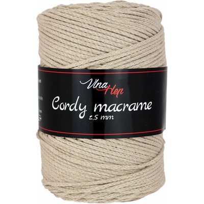 Vlna - Hep Cordy macrame 2,5 mm 8214 béžová