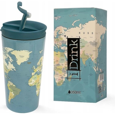 I Drink Termohrnek s víčkem dvoustěnný 350 ml mapa