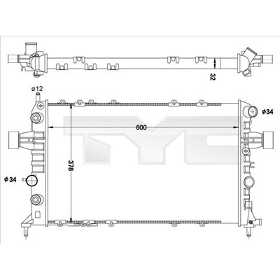 Chladič, chlazení motoru TYC 725-0040-R