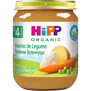 Hipp Био зеленчуково пюре Hipp - Различни зеленчуци, 125 g (4013) - baby