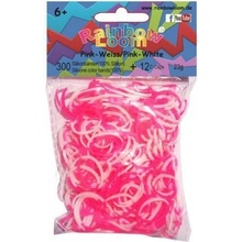 RAINBOW LOOM Original gumičky 300 kusov ružovo biele