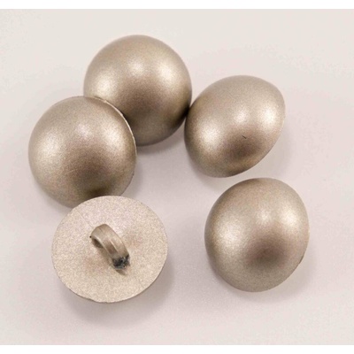 Gombík so spodným prišitím - pokovený - vypuklý - matné striebro - priemer 1,5 cm