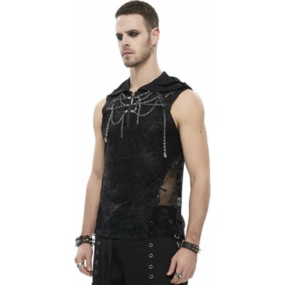 Devil Fashion tielko Necrosis Punk Tank Top With Chains čierne