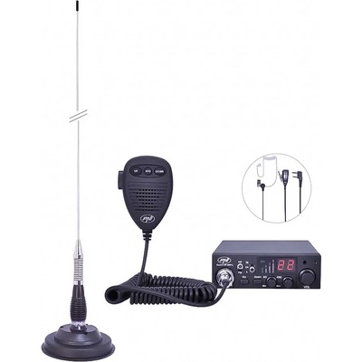PNI PNI-PACK24 CB Radio Kit HP 8001L ASQ ML100 Antenna 4W HS81 Hands-free (PNI-PACK24)