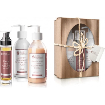 Zahir Cosmetics Arganová vlasová péče Neroli šampón 200 ml + kondicionér 200 ml + sérum 55 ml dárková sada