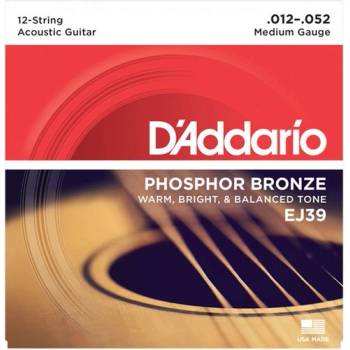 D'Addario EJ39, Струни за 12 струнна акустична китара 12-52, Phosphor Bronze (EJ39)