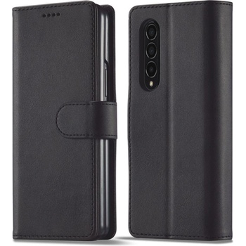 GKK Кожен Калъф с Джобове за Samsung Z Fold 4, Wallet Book Case, Черен (596601021391)