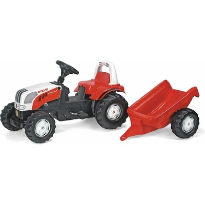 Rolly Toys Traktor šlapací s vlekem Kid Steyer s vlečkou červený