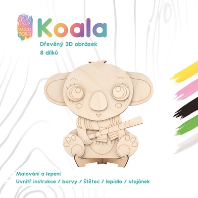 WoodBorn Koala Dřevěná 3D omalovánka