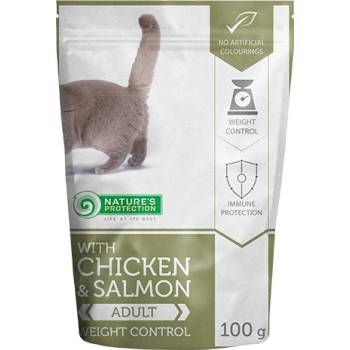 Image 1 of Nature's Protection Chicken & Salmon Weight Control пауч за котки с пиле и сьомга 100gr