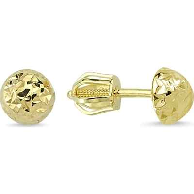 Lillian Vassago zlaté náušnice gravírované polguľôčky na šróbovanie LLV66-GER160B8 žltá