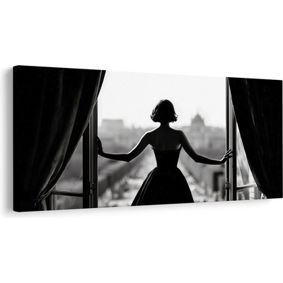 Obraz elegance a výhled na město - 80x40
