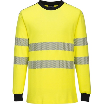 Portwest hi-vis modaflame wx3 fr701 / Огнеупорна светлоотразителна риза, антистатична - hv жълто/черно l (fr701ybrl)