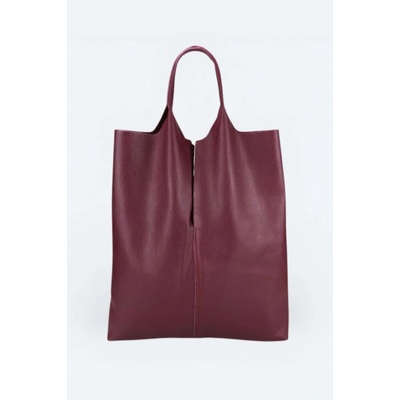 Itálie Kožená nákupní taška Burgundy Shopper