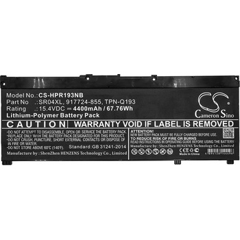 Cameron Sino Батерия за лаптоп HP Omen 15-ce000ng; Pavilion 15-CE015DX SR04XL LiPo 15, 4V 4400mAh CAMERON SINO (3196)