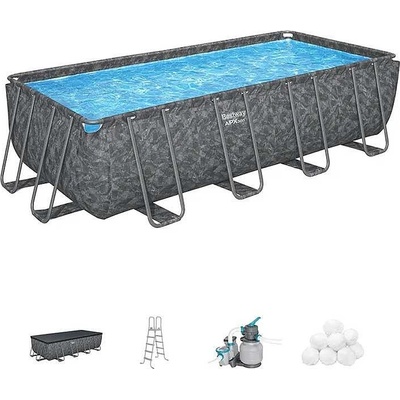 Bestway Басейн с метална конструкция, сглобяем, 549x274x132 см, Bestway 561KA APX 365, с филтърна помпа, стълба и покривало (561KA)