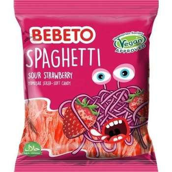 Bebeto kyslé špagety jahodové 80 g