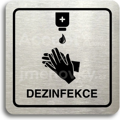 ACCEPT Piktogram dezinfekce III - stříbrná tabulka - černý tisk