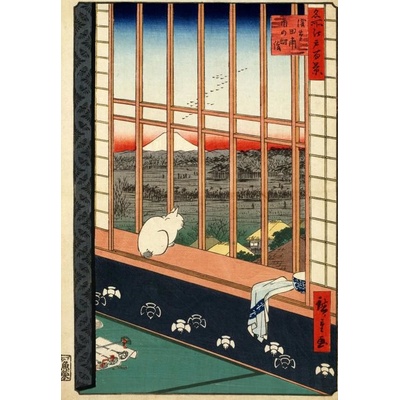 Grafika Utagawa Hiroshige Rizières d'Asakusa et Festival Torinomachi 1000 dielov